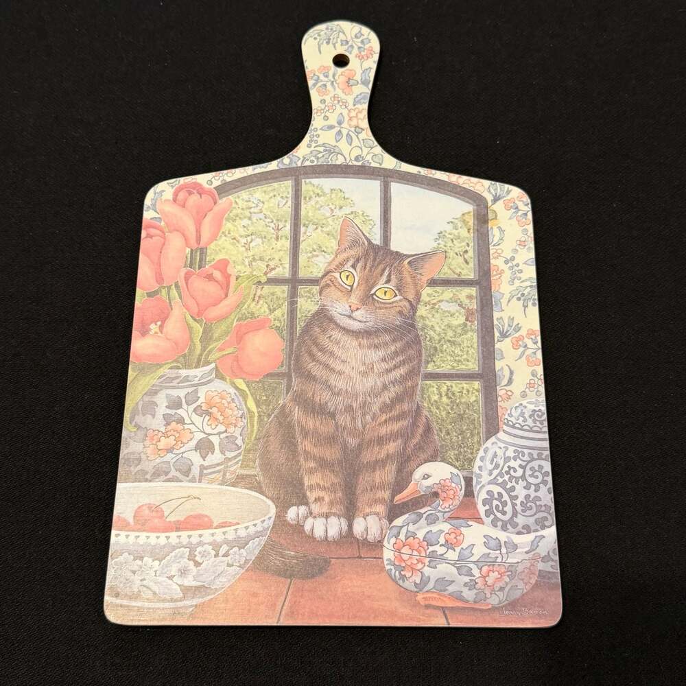 Wilscombe Collectible Melamine Tabby Cat Cutting Board by Jenny Barron